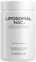 Codeage Liposomal NAC Supplement - N-Acetyl L-Cysteine Amino Acid - 2 Month Supply - Free-Form NAC - Phospholipid Complex - Vegan, Non-GMO, Gluten-Free, Dairy-Free - 120 Capsules CodeageBuy Supplements Australia