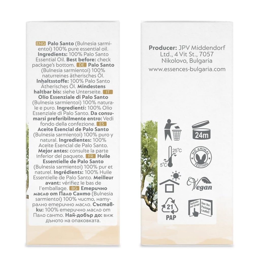 Essences Bulgaria Palo Santo Essential Oil 0.17 Fl Oz 5ml Bulnesia Sarmientoi - 100% Pure Natural Essences BulgariaBuy Supplements Australia