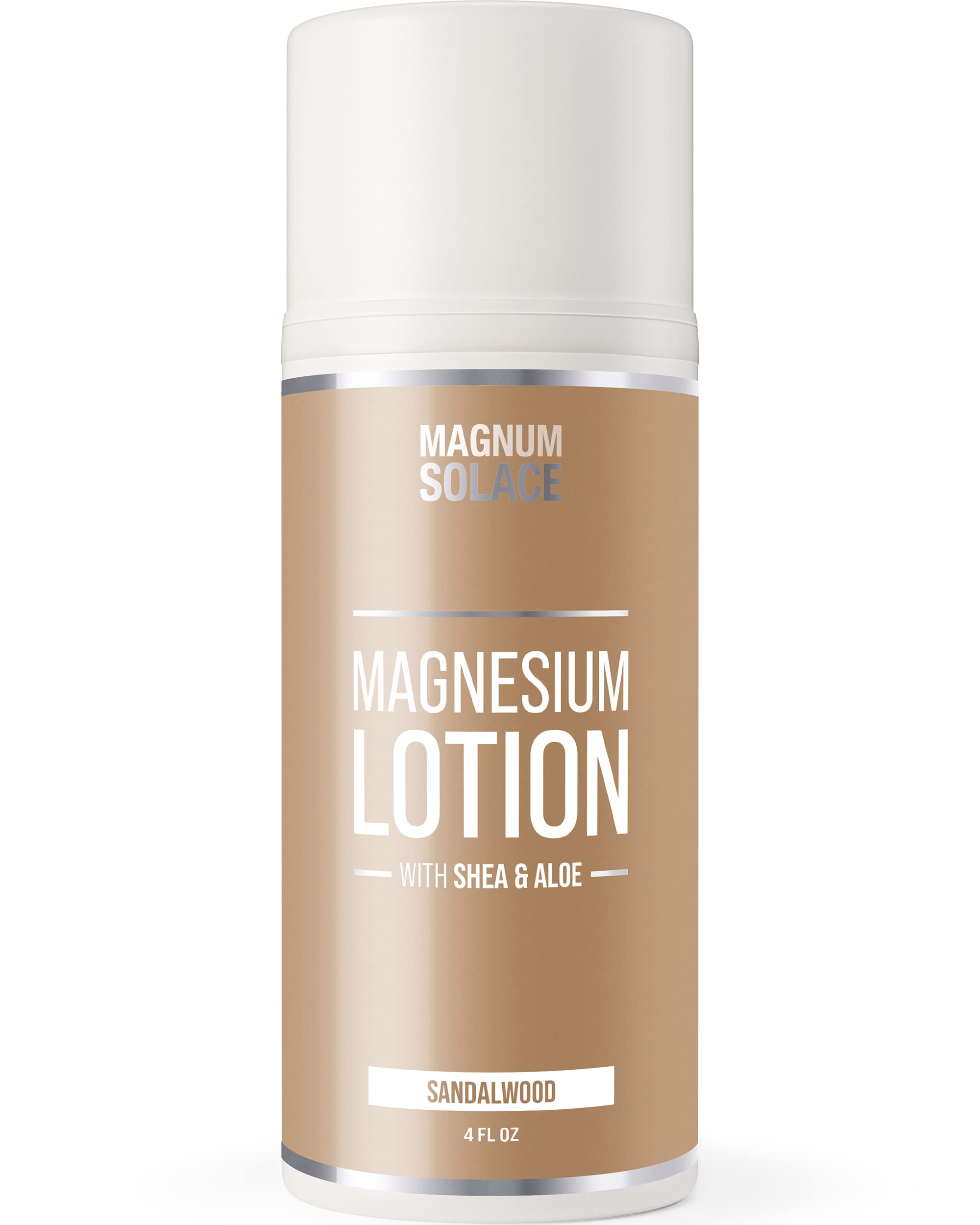 Magnum Solace Magnesium Lotion – Super Concentrated – Made with Aloe and Shea – For Leg Cramps, Sore Muscles & Joints, Rejuvenation – Safe for Kids, Made in the USA (Sandalwood) Magnum SolaceBuy Supplements Australia