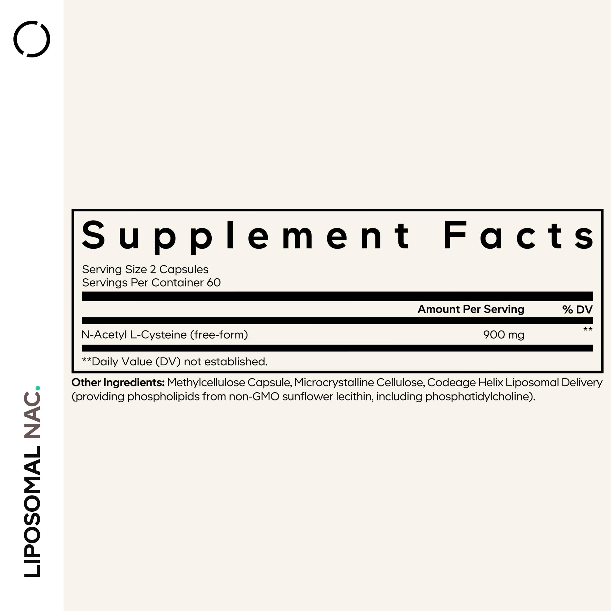 Codeage Liposomal NAC Supplement - N-Acetyl L-Cysteine Amino Acid - 2 Month Supply - Free-Form NAC - Phospholipid Complex - Vegan, Non-GMO, Gluten-Free, Dairy-Free - 120 Capsules CodeageBuy Supplements Australia