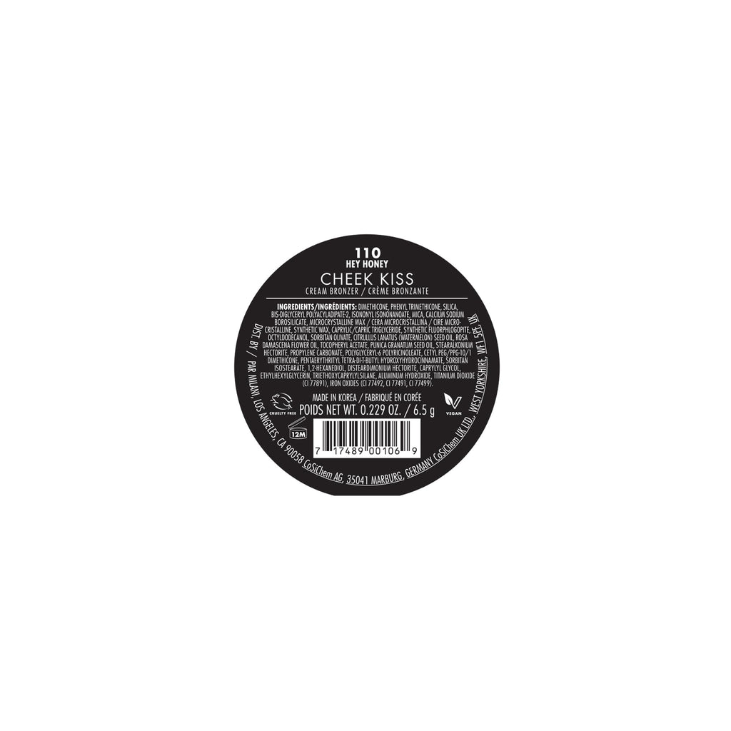 Milani Cheek Kiss Cream Bronzer, 110 - Hey Honey, Vegan & Cruelty-Free, Made in Korea, Lightweight Glow, Soft Matte Finish MilaniBuy Supplements Australia