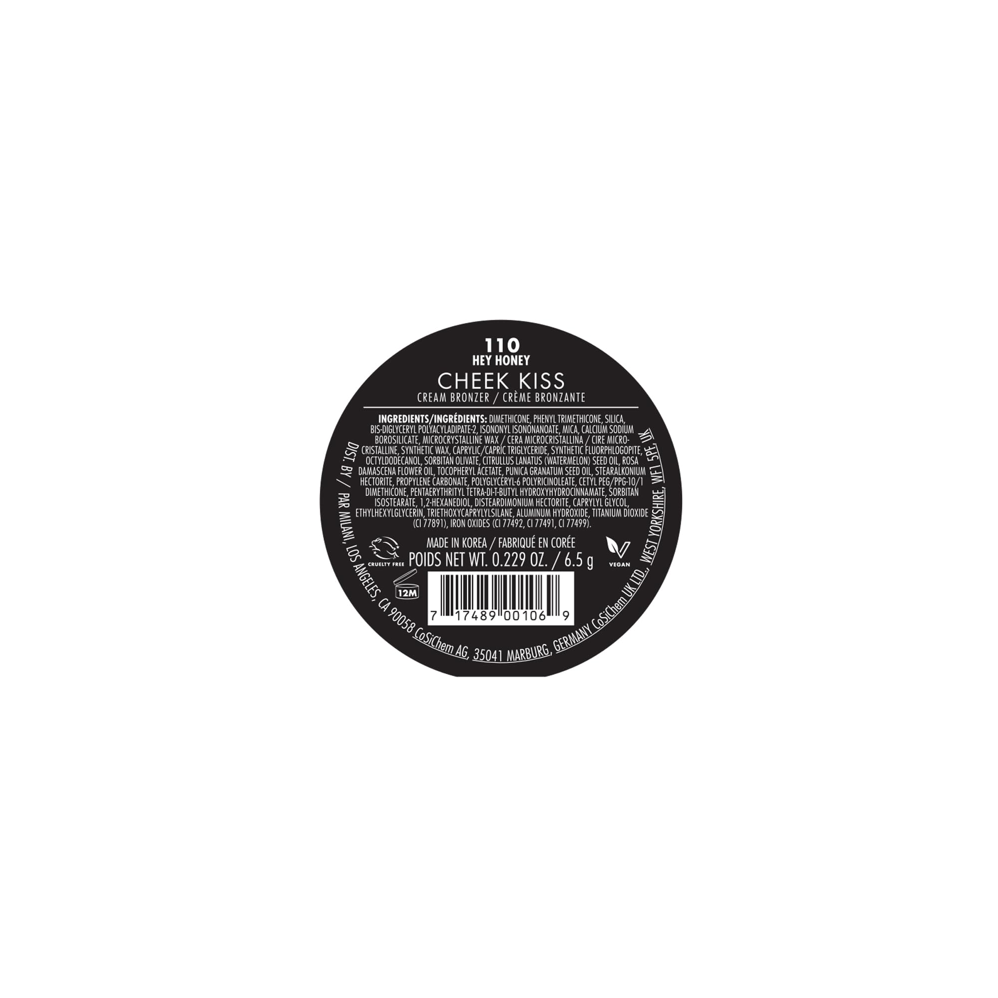 Milani Cheek Kiss Cream Bronzer, 110 - Hey Honey, Vegan & Cruelty-Free, Made in Korea, Lightweight Glow, Soft Matte Finish MilaniBuy Supplements Australia