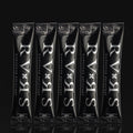 Five black packets of RVNS Hangover Recovery on a black background
