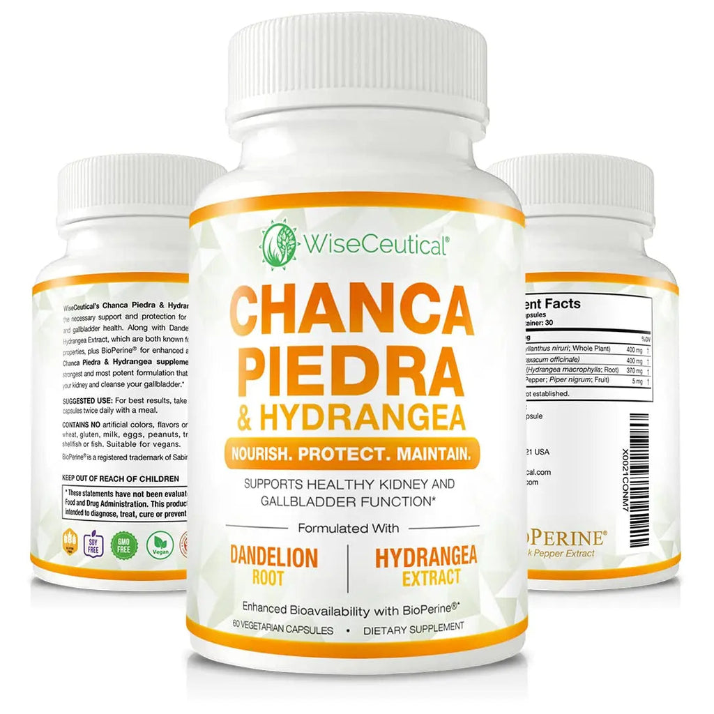 Max Strength Chanca Piedra, Hydrangea & Dandelion Root - Natural Kidney & Gallbladder Formula - Stone Breaker, Flush Impurities, Cleanse Urinary Tract - Enhanced with BioPerine. 60 Veggie Capsules. WiseceuticalBuy Supplements Australia