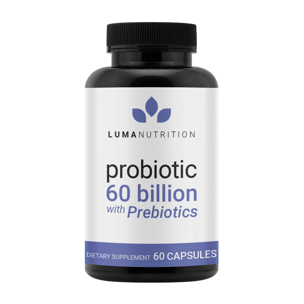Luma Nutrition Probiotics 60 Billion CFU with Prebiotics - Probiotics for Women and Men - Formulated for Digestive Enzyme Health - Vegan & Gluten-Free - 60 Capsules Luma NutritionBuy Supplements Australia