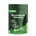 Green supplement package labeled 'Airboy Nicotinamide Riboside' on a white background