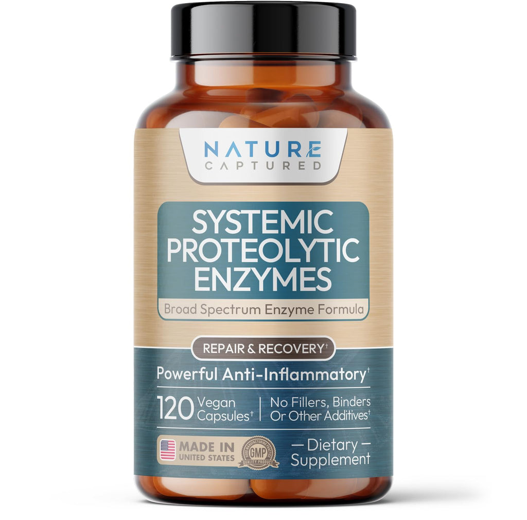 Nature Captured Systemic Proteolytic Enzyme Complex - Naturally Supports Recovery & Joints - 120 Capsules - Vegan - GMP - Additive Free Nature Captured buy supplements Au