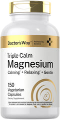 Supplement bottle labeled 'Triple Calm Magnesium' by Doctor's Way on a white background