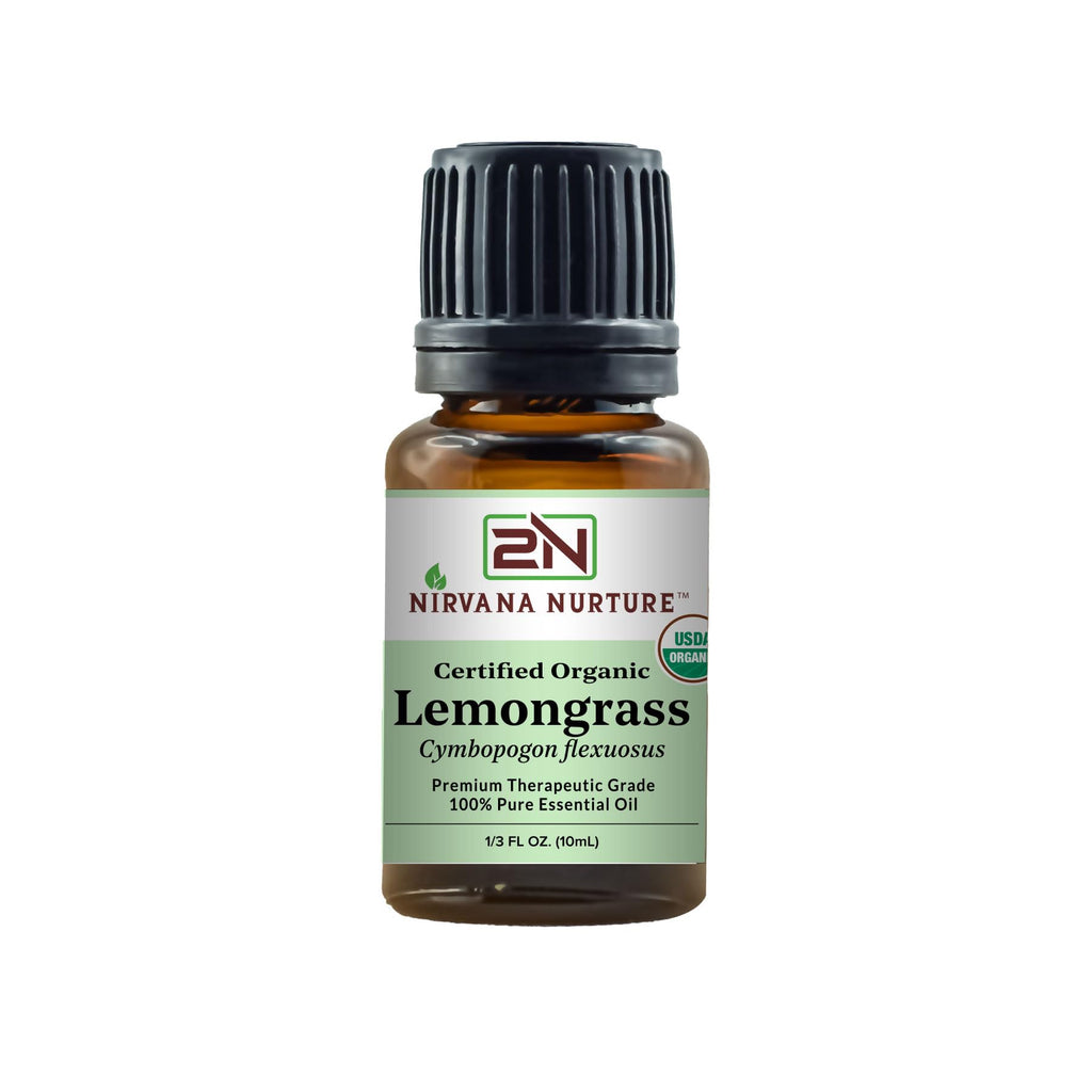 Nirvana Nurture Lemongrass Essential Oil USDA Certified Organic 100% Pure Premium Therapeutic Grade