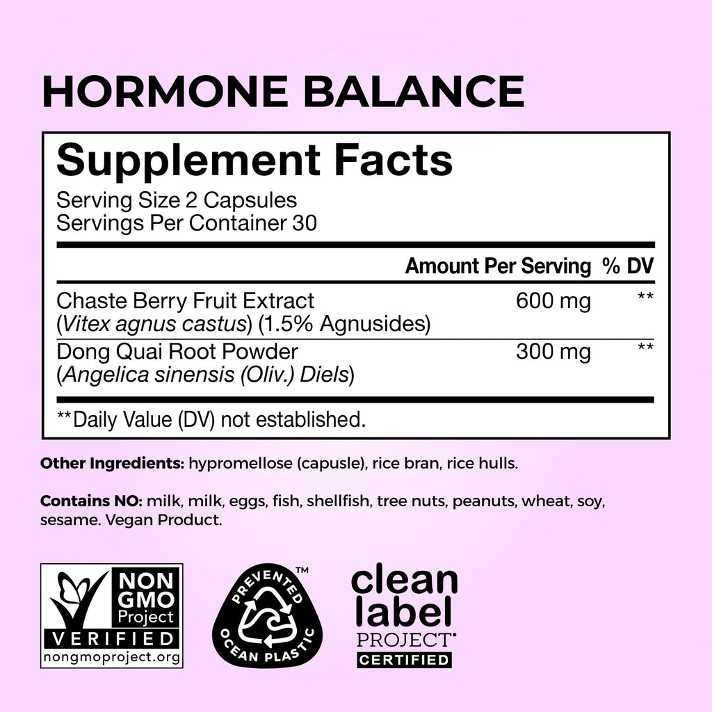 HUM Hormone Balance for Women, Supplement for Women's Health with Chasteberry & Dong Quai, Support for PMS Symptoms, Cramps, Irritability, Hormonal Balance, Monthly Support, 60 Capsules HUMBuy Supplements Australia
