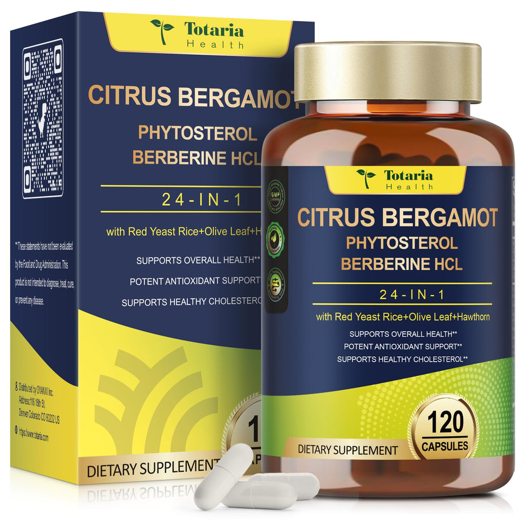 Citrus Bergamot Supplement for High Cholesterol - Italian Citrus Bergamot & Plant Sterols Stanols Natural Way to Balance Cholesterol Level,