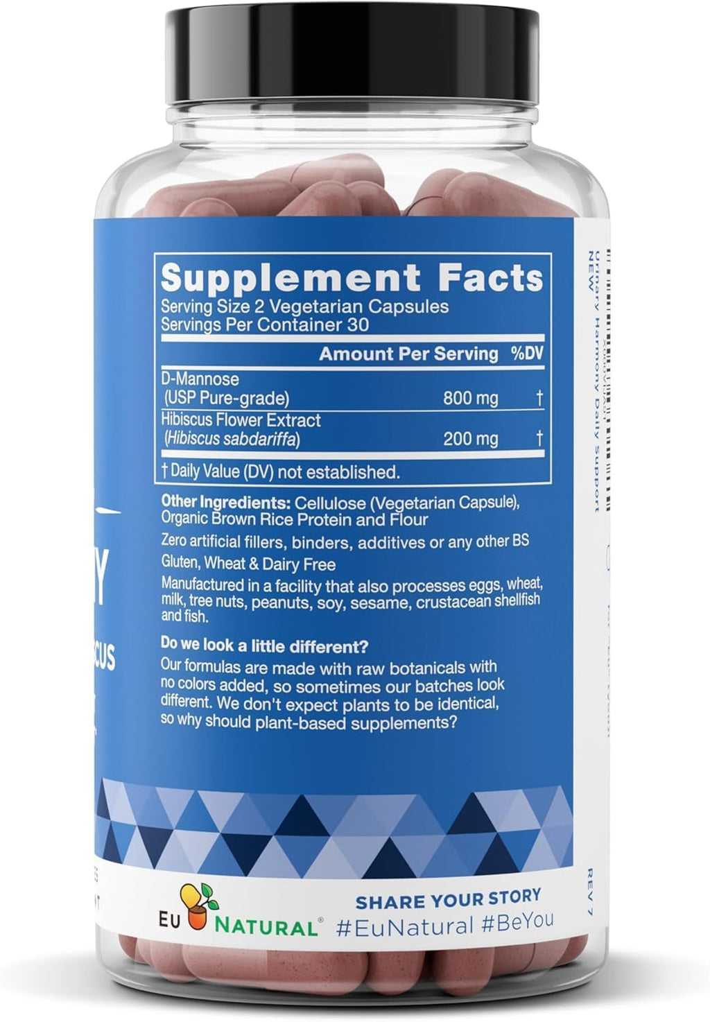 Eu Natural Urinary Harmony D-Mannose Supplement - Urinary Tract Health for Women - Fast-Acting Urinary Cleanse & Flush with Clinical-Strength D-Mannose & Hibiscus - 60 Capsules Eu NaturalBuy Supplements Australia
