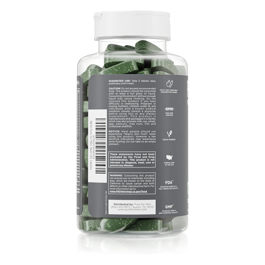 Pure for Men Multivitamin Supplement | Energy, Mood Support, Strong Bones, Antioxidants, Minerals | Vitamins A, B, C, D, Magnesium, Calcium | Pure for MenBuy Supplements Australia
