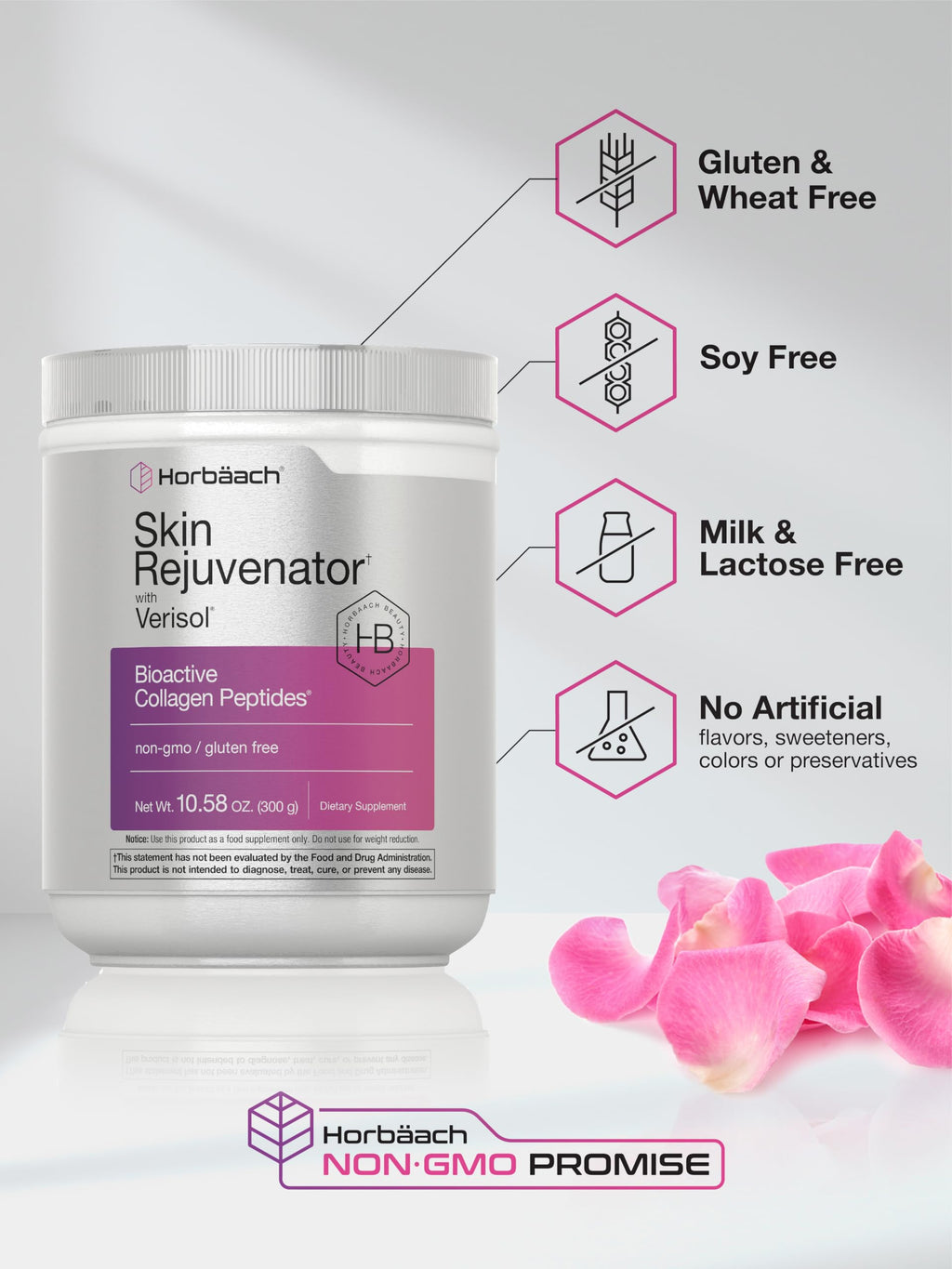 Horbäach Skin Rejuvenator with Verisol 10.58 oz | Bioactive Collagen Peptide Powder | Types I and III | Non GMO, Gluten Free Supplement HorbäachBuy Supplements Australia