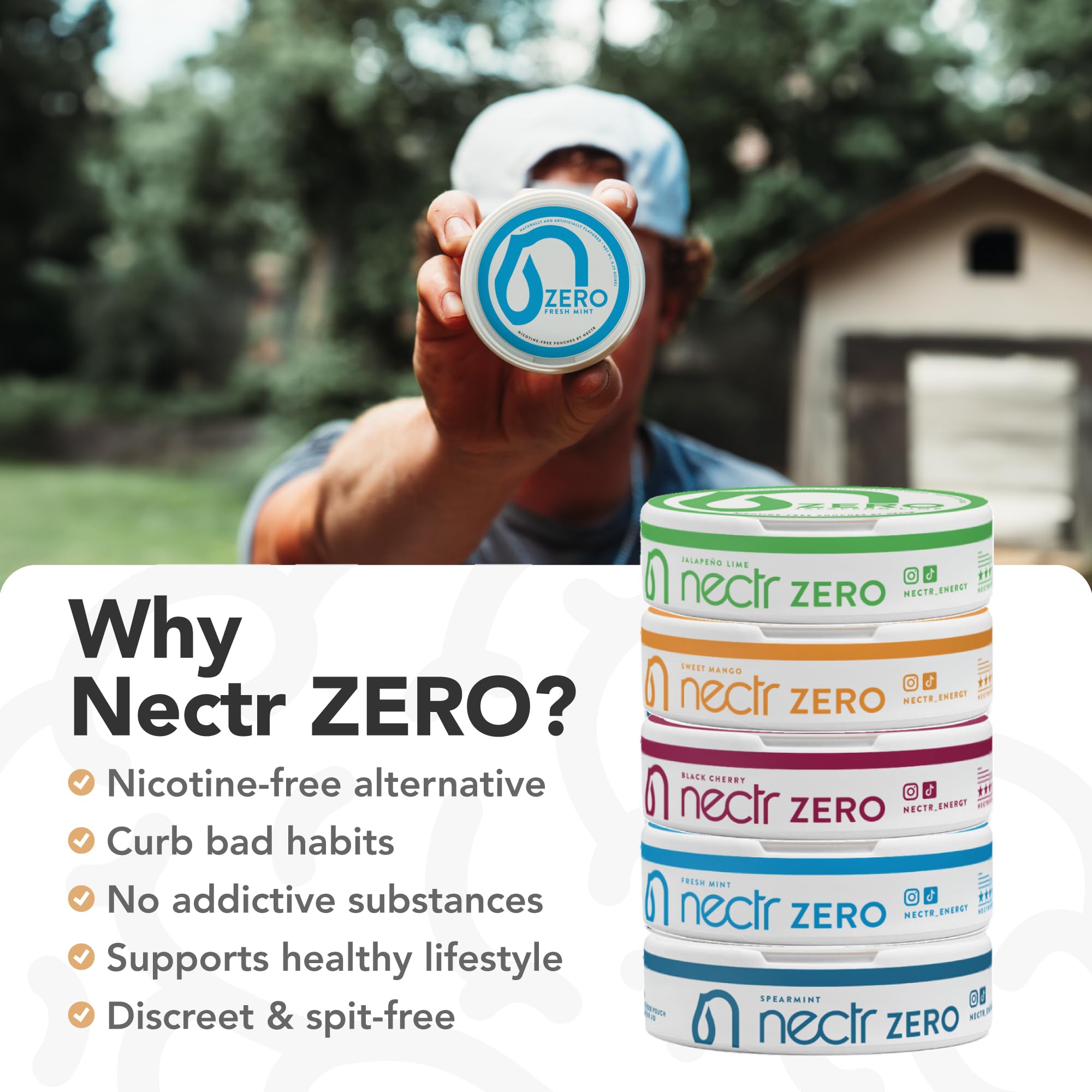 Nectr Energy Zero Pouches - No Caffeine, No Sugar, Zero Calories Mini Pouches for Oral Fixation and Stress Relief - 4 Pucks of 20 - Sweet Mango Flavor NectrBuy Supplements Australia