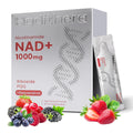 Hardithera Nicotinamide NAD+ supplement packaging with berries on a white background