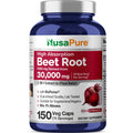 NusaPure Beet Root 30:1 Extract, 1000 mg Equivalent to 30,000 mg 150 Veggie caps (Vegan, Non-GMO & Vegan 4% Nitrates) Bioperine NusaPureBuy Supplements Australia