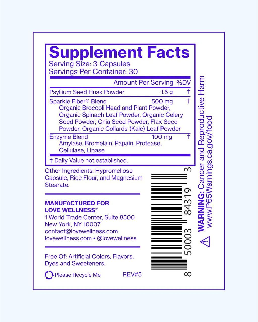 Love Wellness Sparkle Fiber | Fiber Supplement with Digestive Enzymes | Greens Superfood Powder & Psyllium Husk Powder | Promotes Gut Health for Women | Regularity & Bloating Relief | 90 Count Love WellnessBuy Supplements Australia
