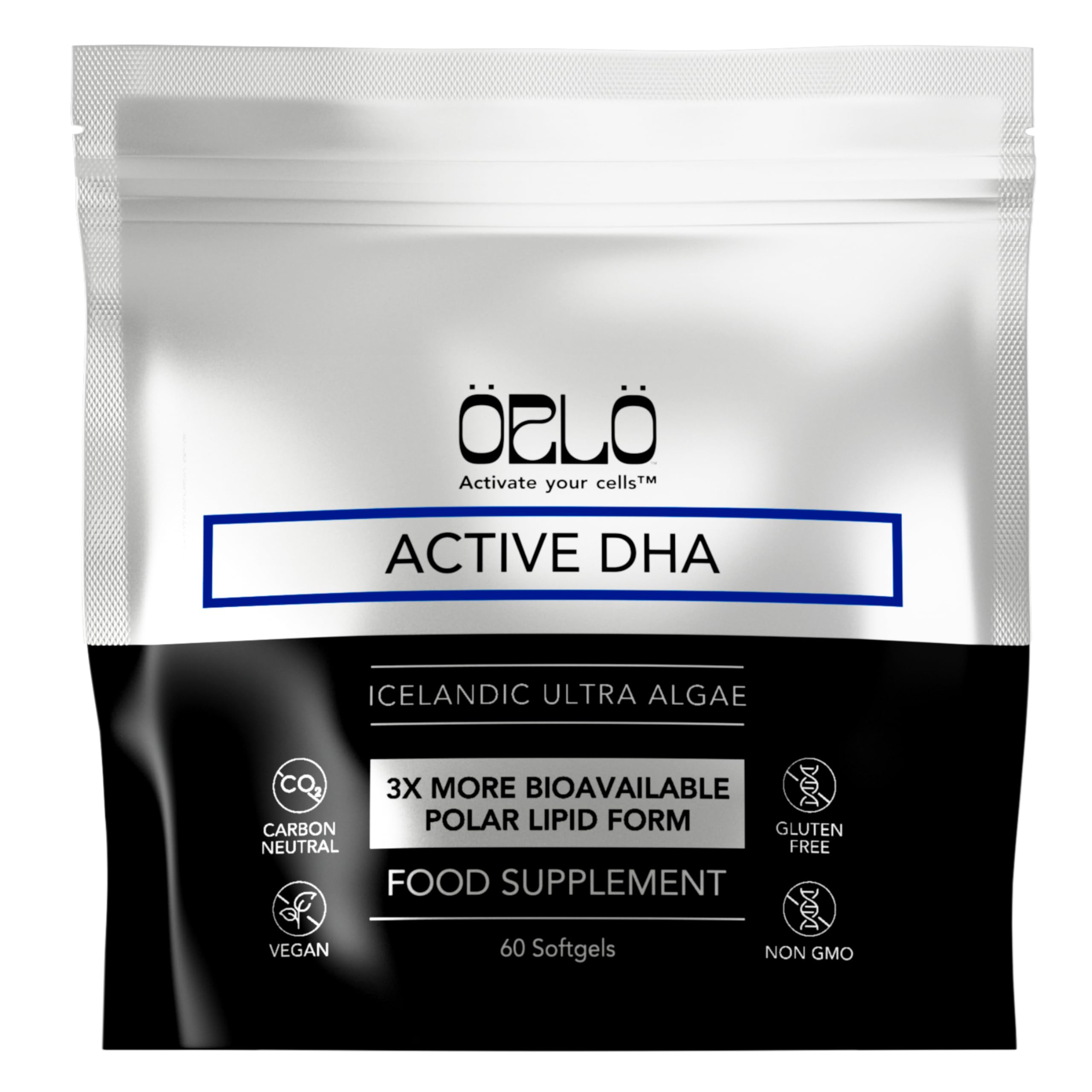 Orlo DHA Supplement 1000mg - 3X Absorption Natural Icelandic Nordic Omega 3 DHA & EPA for Brain & Eye Support – Vegan Fish Oil Alternative, No Fishy Aftertaste, 60 Easy-to-Swallow Mini Softgels OrloBuy Supplements Australia