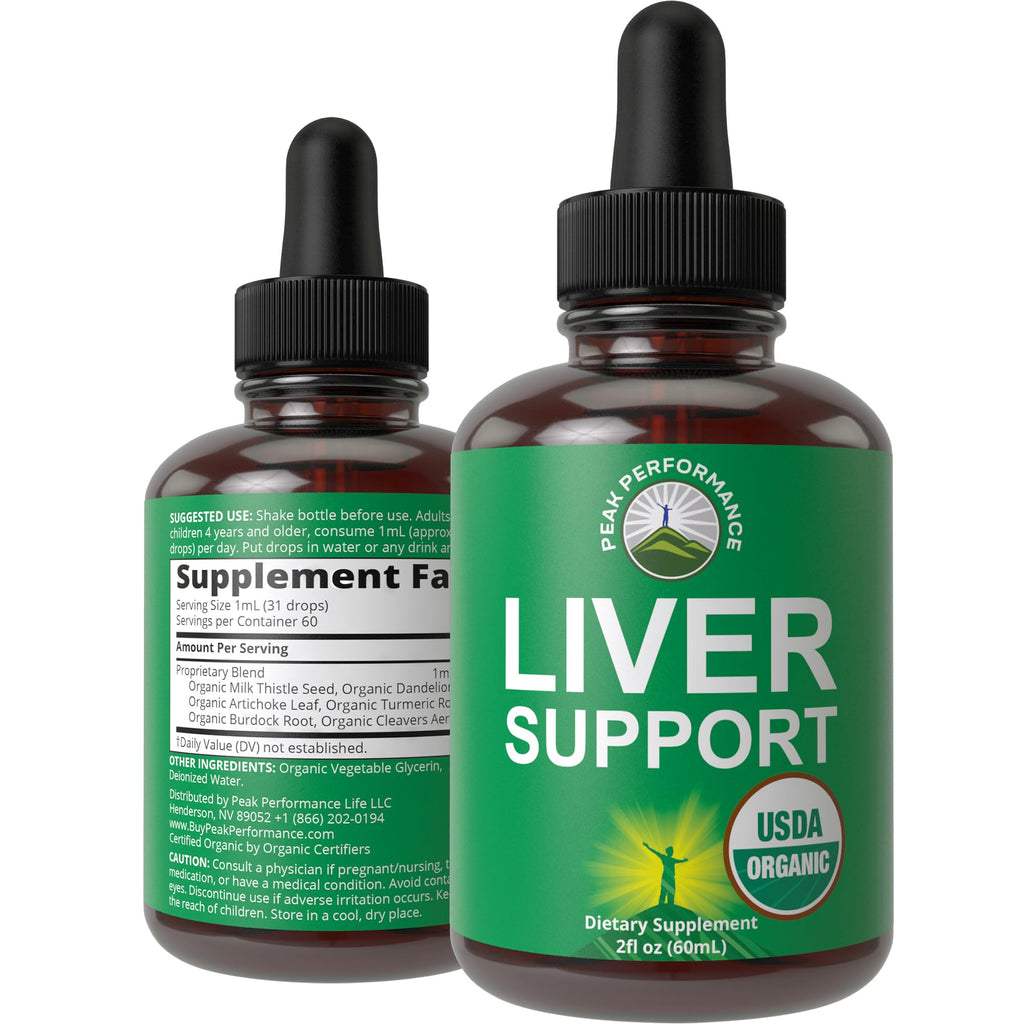 USDA Organic Liver Cleanse Detox & Repair. 6-in-1 Liquid Drops with Organic Milk Thistle, Artichoke Extract, and More. Zero Sugar, Liver Health Support Tincture Supplement Alternative to Capsules Peak PerformanceBuy Supplements Australia
