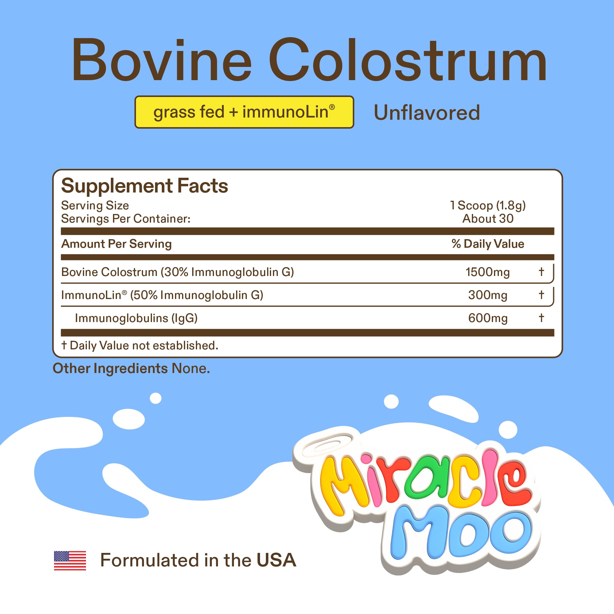 Colostrum Supplement for Gut Health, Hair Growth, Beauty and Immune Support Miracle MooBuy Supplements Australia