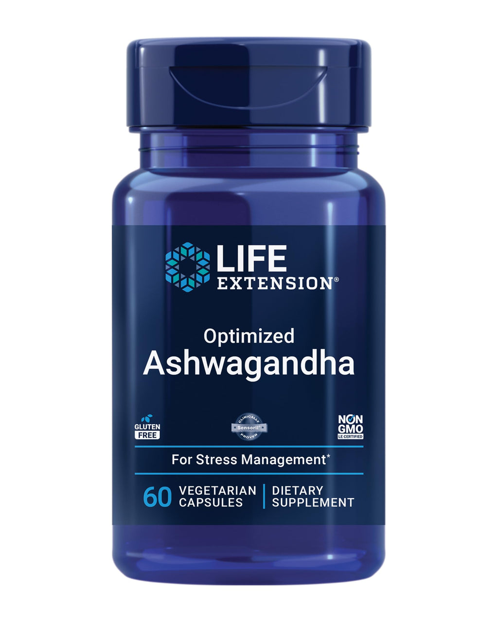 Life Extension Optimized Ashwagandha - Stress Management Supplement for a Healthy Stress Response, Focus, Memory, Stress Relief - Vegetarian, Gluten-Free, Non-GMO, 60 Capsules Life ExtensionBuy Supplements Australia