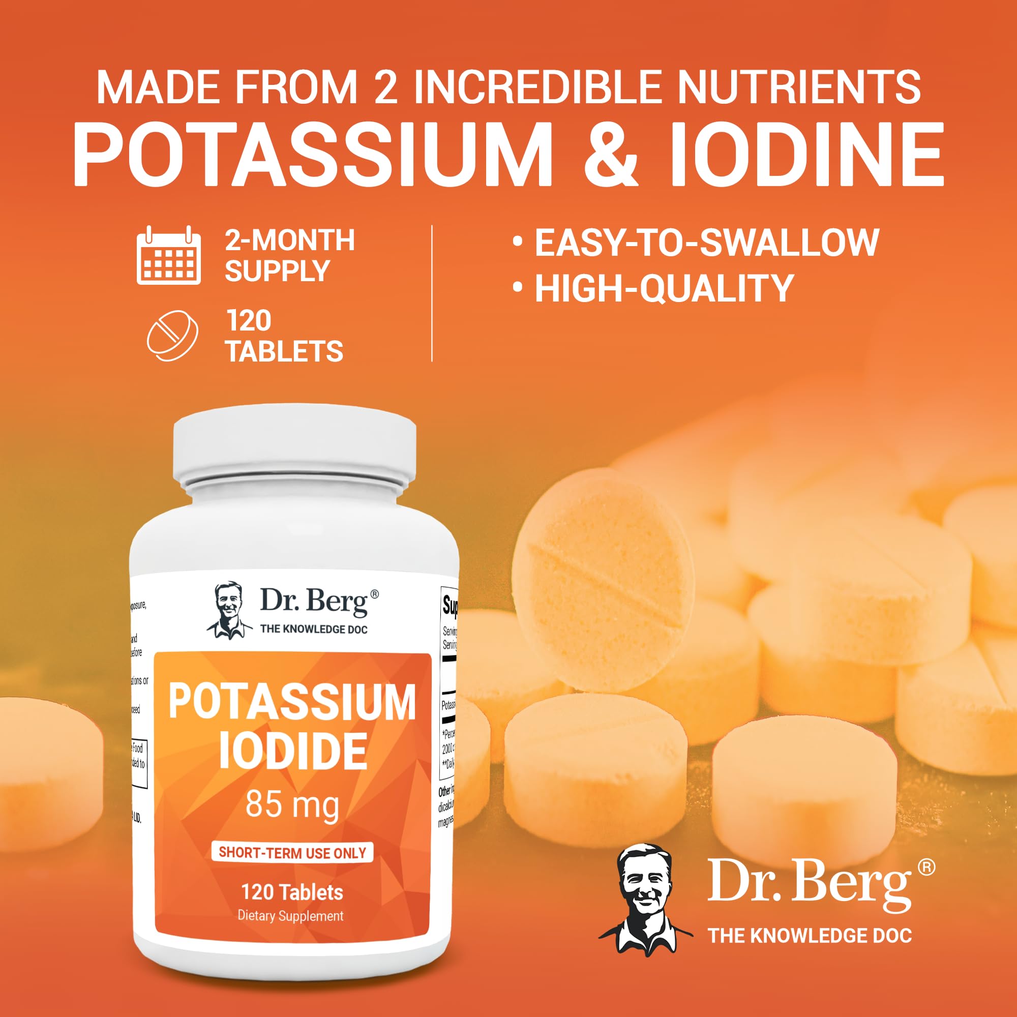 Dr. Berg's Incredible Potassium Iodide Tablets - Now 120 Tablets with a Smaller Easy Dr. Berg NutritionalsBuy Supplements Australia