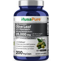 NusaPure Olive Leaf 20% Oleuropein 50:1 Extract, 500 mg Equivalent to 25,000 mg 200 Veg Caps Suitable for Vegetarians and Vegans, Non-GMO NusaPureBuy Supplements Australia