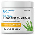 Puregen Labs Lidocaine 5% Anorectal (hemorrhoidal) Cream Maximum Strength | Enriched with Aloe-Vera | 6 Oz P Puregen Labs buy supplements Au