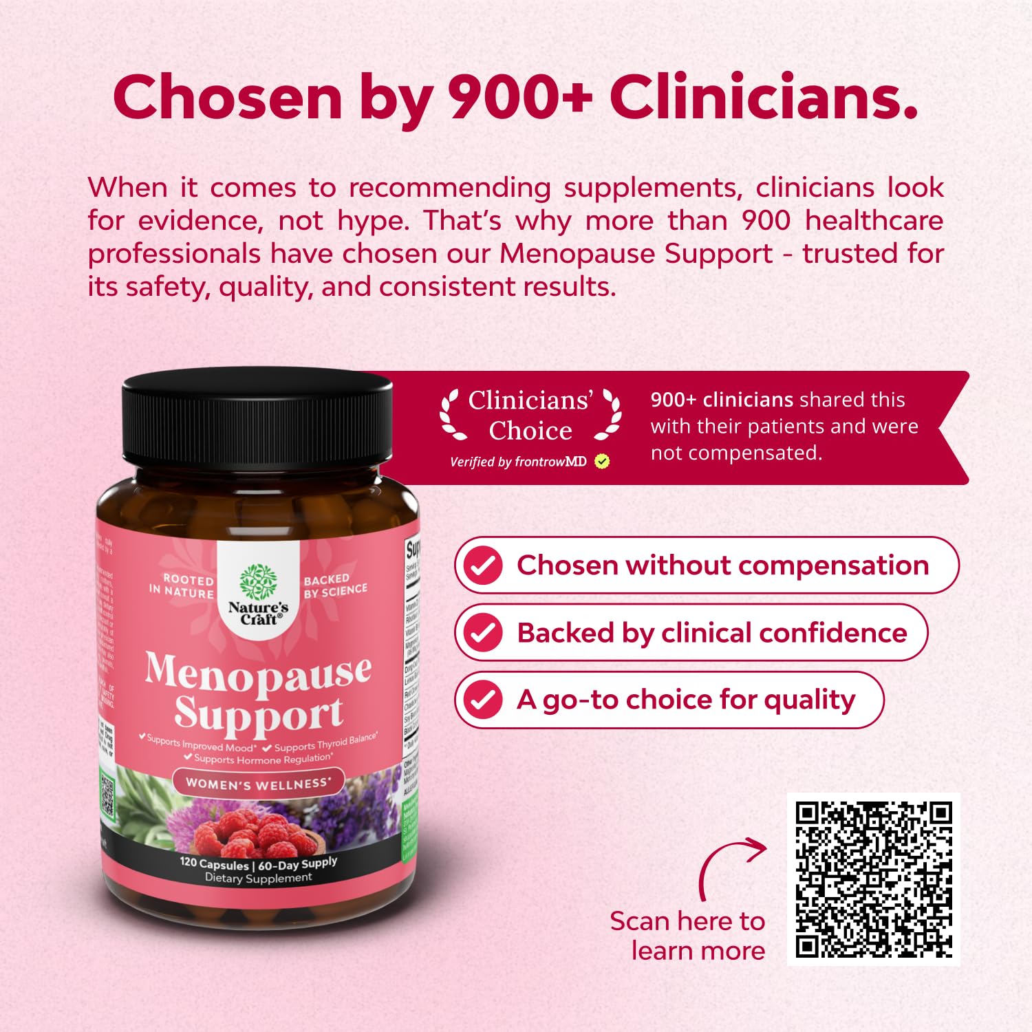 Complete Herbal Menopause Supplement for Women - Female Hormone Balance Capsules for Night Sweats Hot Flashes & Mood Swings with Dong Quai, Chaste Berry & Black Cohosh Root - 120 Count Pack Natures CraftBuy Supplements Australia