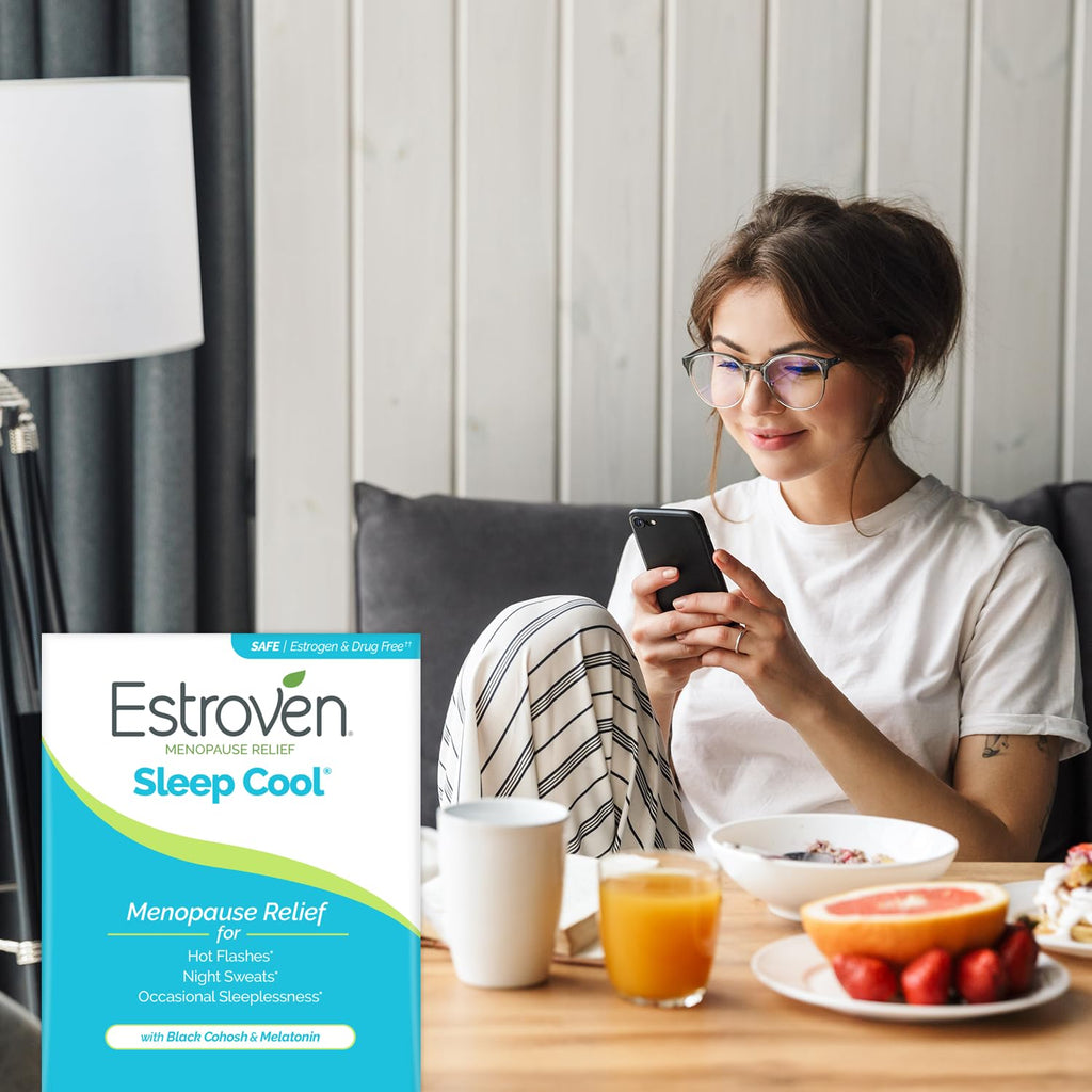 Estroven Sleep Cool for Menopause Relief, 30 Ct, Sleep Support Supplement With Clinically Proven Ingredients to Relieve Menopause Symptoms plus Night Sweats & Hot Flash Relief, Drug-No & Gluten-No EstrovenBuy Supplements Australia