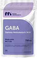 Micro Ingredients GABA 750 mg with MCT Oil, 300 Softgels | Gamma Aminobutyric Acid with Vitamin B6, 5-HTP, L-Theanine, L-Tryptophan & Magnesium Glycinate | Non-GMO, cGMP Manufactured Micro IngredientsBuy Supplements Australia