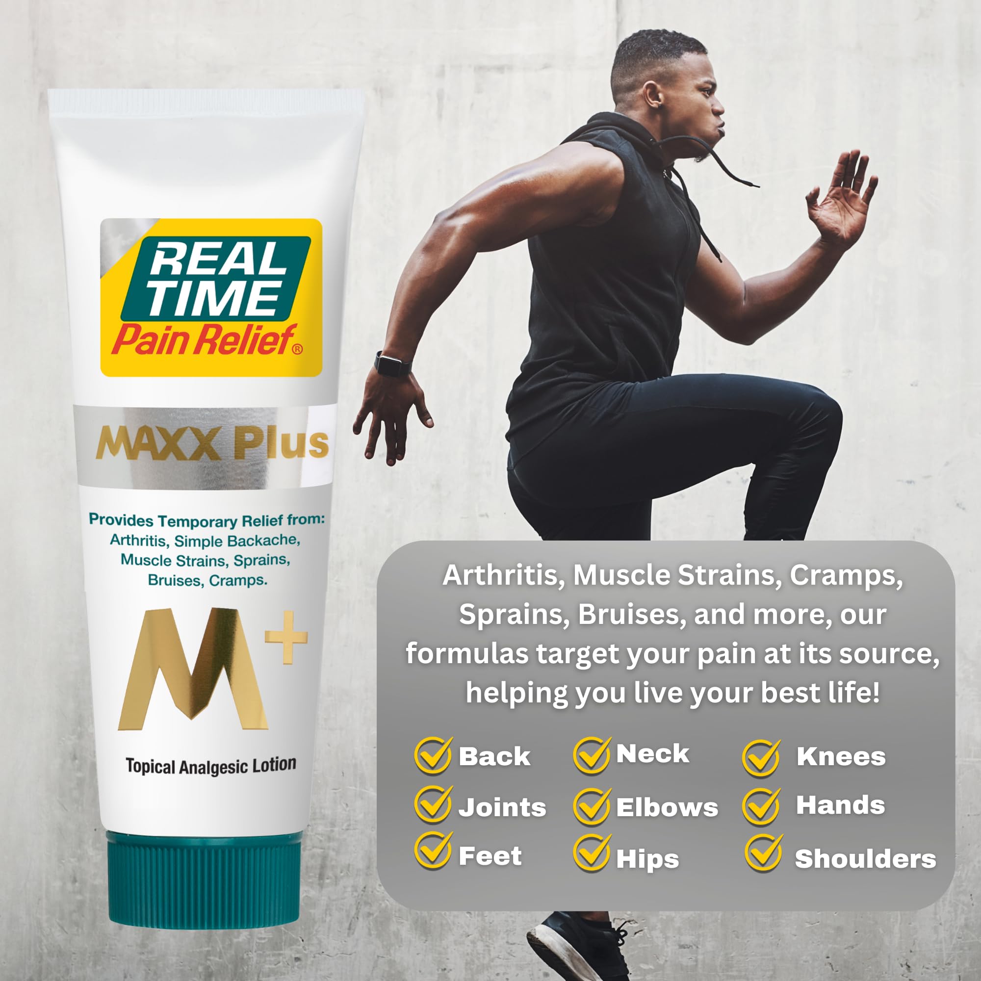 Real Time Pain Relief MAXX Plus - 7oz Tube | Intensive Formula with 19 Natural Ingredients Including Hemp Oil | Fast-Acting Relief for Muscle Pain, Arthritis, Backaches, and More Real Time Pain ReliefBuy Supplements Australia