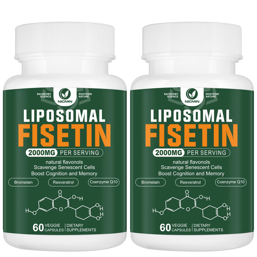 Liposomal Fisetin Supplement, 2000MG, 98% Pure Fisetin Polyphenols Antioxidants, with Quercetin, TMG and Resveratrol, for Healthy Aging, Cognitive Support, 120 Capsules NICMINBuy Supplements Australia