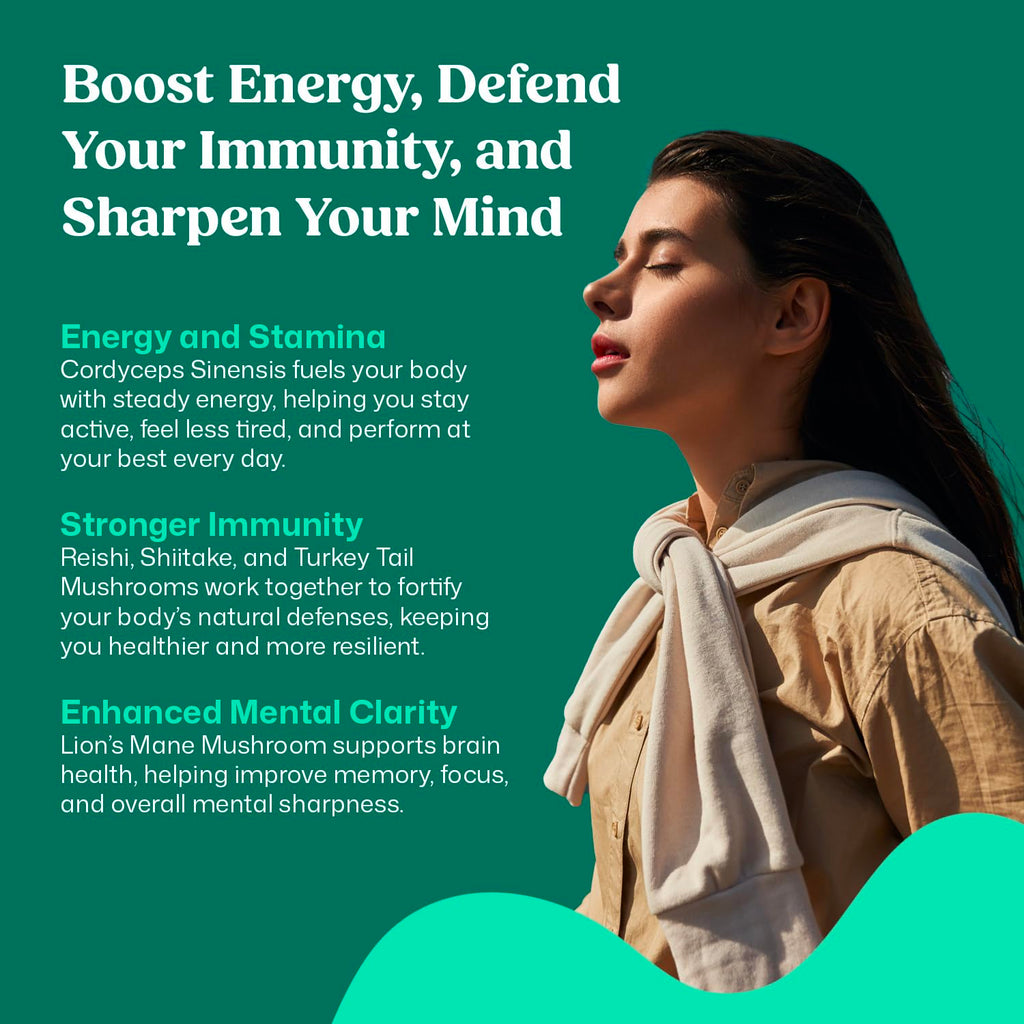 ColonBroom Mushroom Complex, Powerful Mushroom Blend with Cordyceps, Reishi, Shiitake, Lion’s Mane Extract for Energy, Immunity, Stress Relief & Cognitive Health - 60 Capsules, 30 Day Supply ColonBroomBuy Supplements Australia