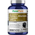 NusaPure Choline & Inositol - Suitable for Vegetarian/Vegan, Non - GMO - 1000mg - 200 Veggie Capsules NusaPureBuy Supplements Australia