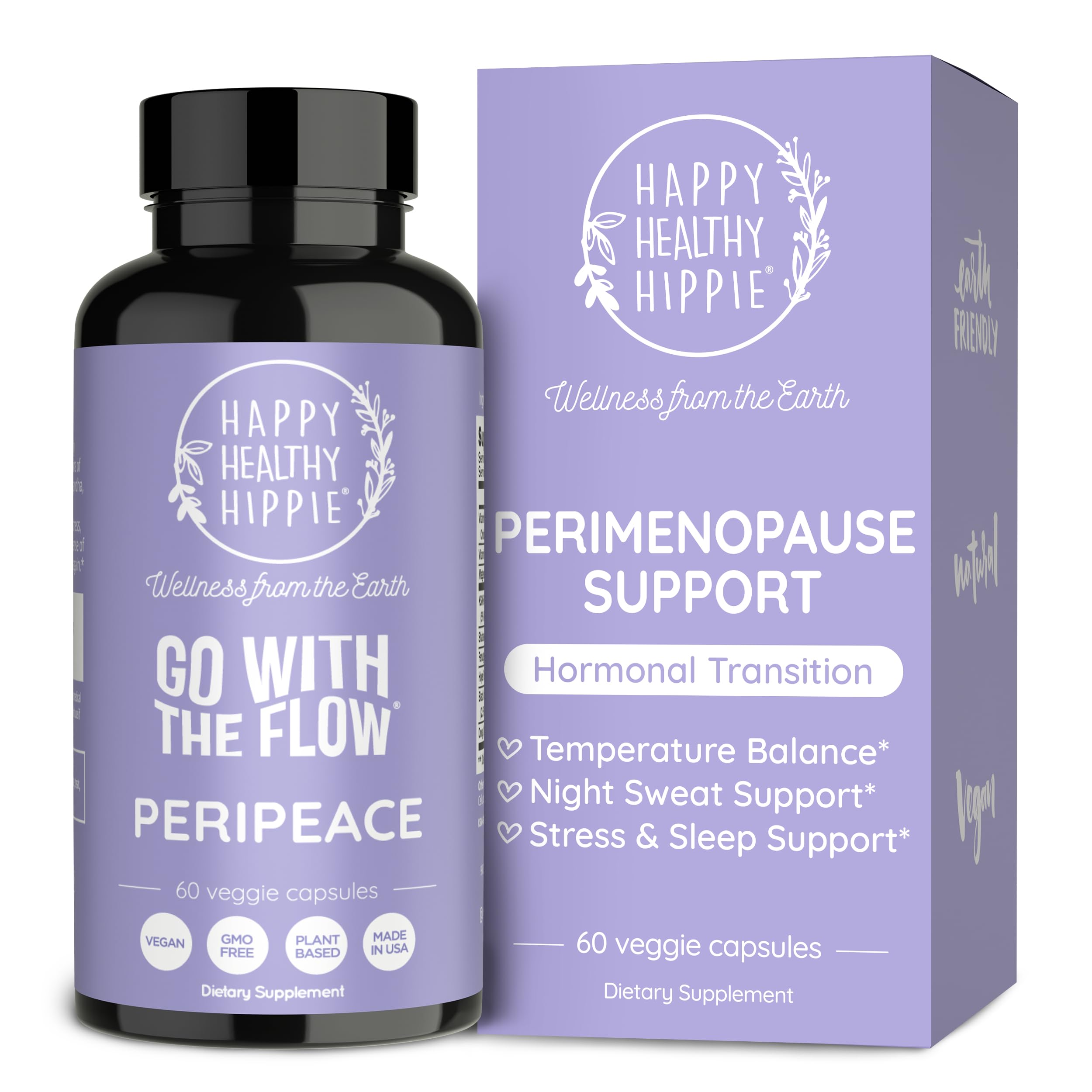 Perimenopause Supplements for Women | Hot Flash, Night Sweat, Mood & Sleep Support | Vegan Hormone Balance Capsules with KSM-66 Ashwagandha, Shatavari & Black Cohosh | Estrogen-Free, 60ct Happy Healthy HippieBuy Supplements Australia