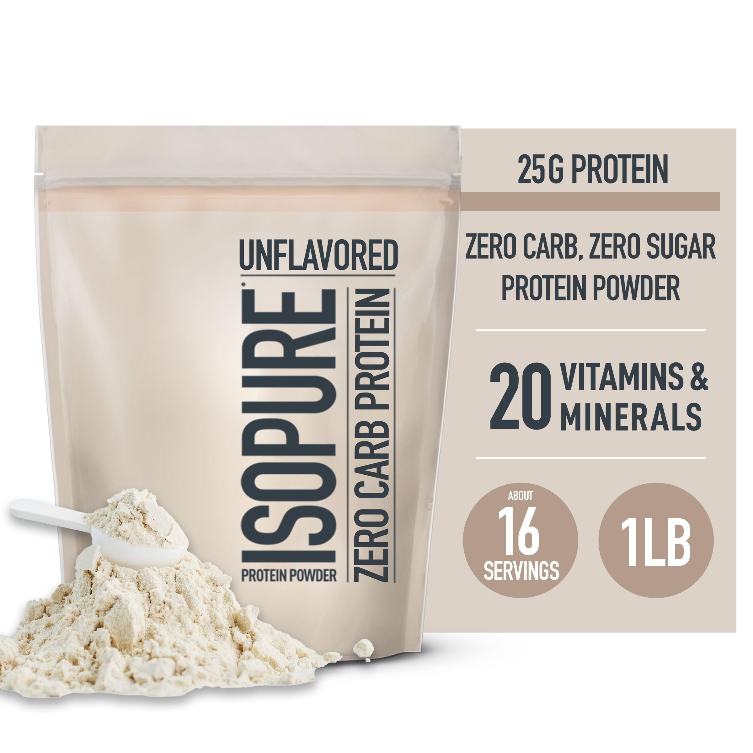 Isopure Unflavored Protein, Whey Isolate, 25g Protein, Zero Carb & Keto Friendly IsopureBuy Supplements Australia