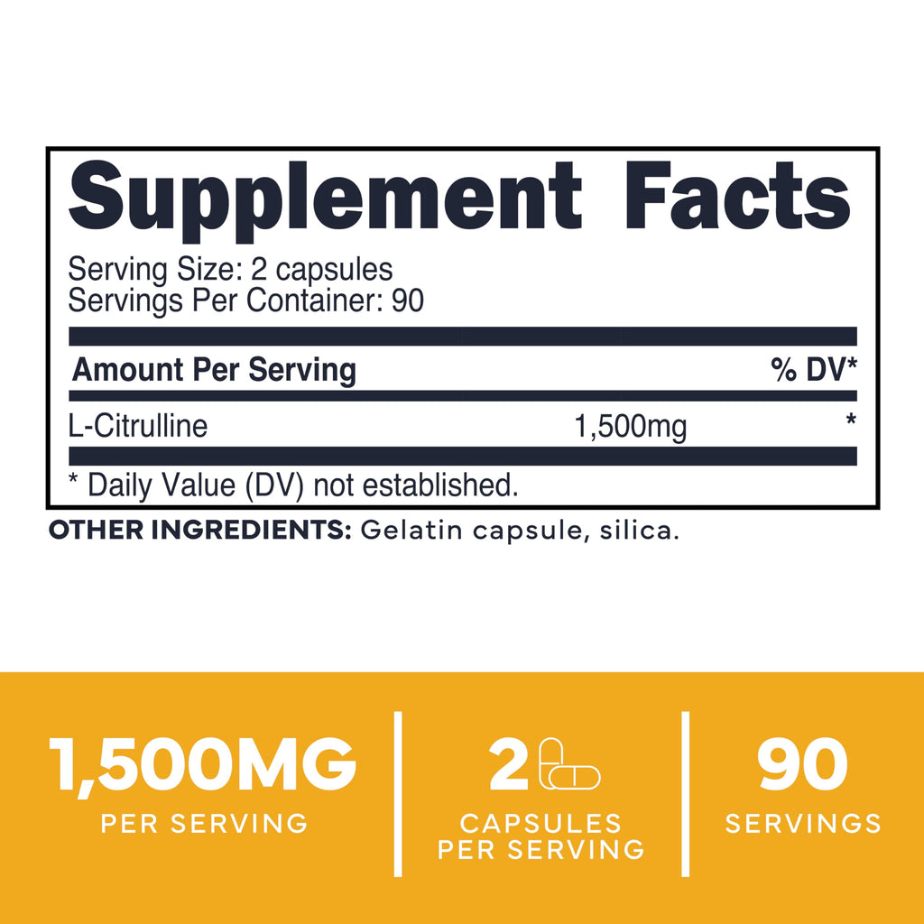 Type Zero L-Citrulline Capsules (180 Capsules) (1500 mg per Serving) - GMO-Free Type ZeroBuy Supplements Australia