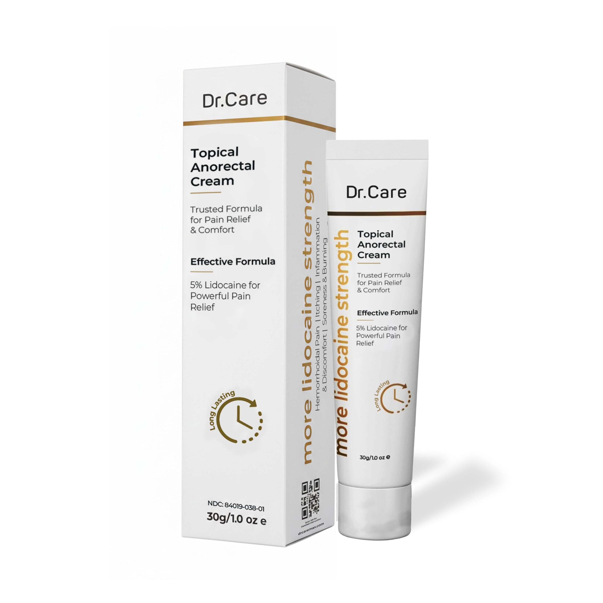 Dr Care Anorectal Cream with 5% Lidocaine - Maximum Strength Topical Anesthetic for Hemorrhoid Relief, Itching, & Burning (1.0 oz) Dr CareBuy Supplements Australia