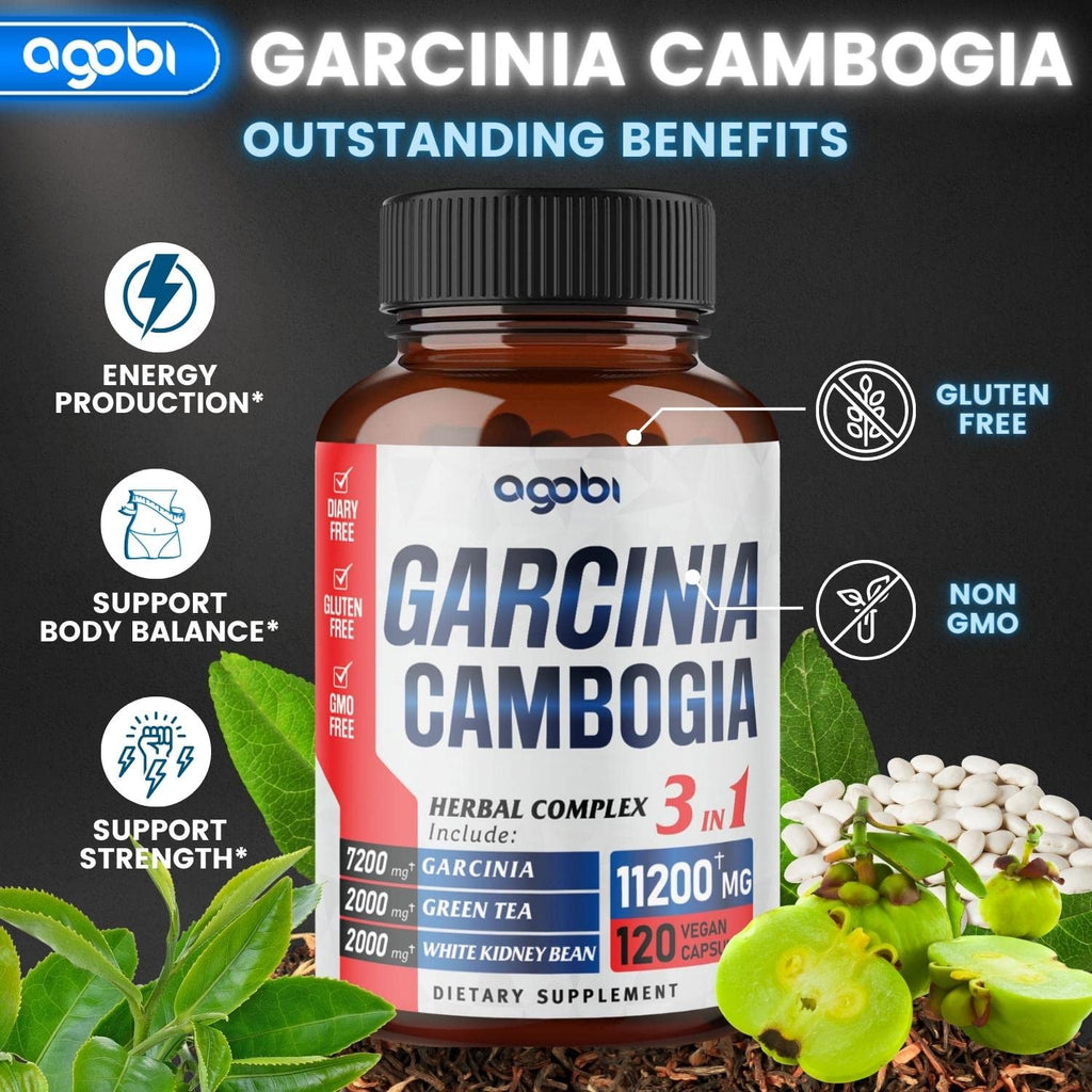 agobi 3in1 Garcinia Cambogia Extract Capsules - 11200mg Herbal Supplement for Body Health agobiBuy Supplements Australia