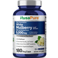 NusaPure White Mulberry Leaf Extract 10:1 Extract, 500 mg Equivalent to 5000mg 180 Veg Caps (Vegan, Non GMO Bioperine) NusaPureBuy Supplements Australia