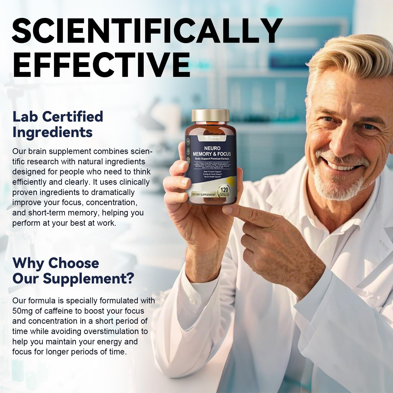 Totaria C-ognitive with Caffeine Pills, L-Tyrosine, Alpha GPC, Ginkgo Biloba, Bacopa Monnieri Brain Supplement for Memory and Focus, Brain Nootropic Support - Non-GMO, Gluten Free (2 Packs) TotariaBuy Supplements Australia