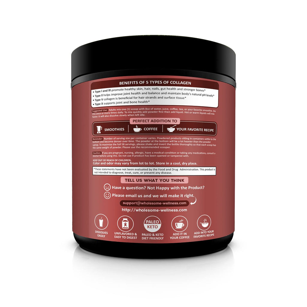 Multi Collagen Protein Powder Hydrolyzed (Type I II III V X) Grass-Fed All-in-One Super Wholesome WellnessBuy Supplements Australia
