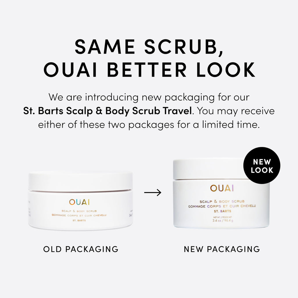 OUAI Scalp & Body Scrub, St. Barts Travel Size - Exfoliating Body Scrub with Sugar & Coconut Oil Blend for Smooth, Moisturized Skin - Gentle Scalp Exfoliator for Removing Product Build Up (3.4 oz) OUAIBuy Supplements Australia