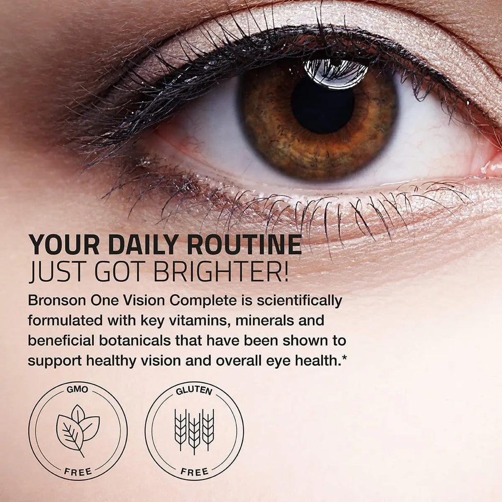 Bronson ONE Daily Vision Complete Eye Health Support Multivitamin Multimineral Supplement Formula, 180 Tablets Bronson