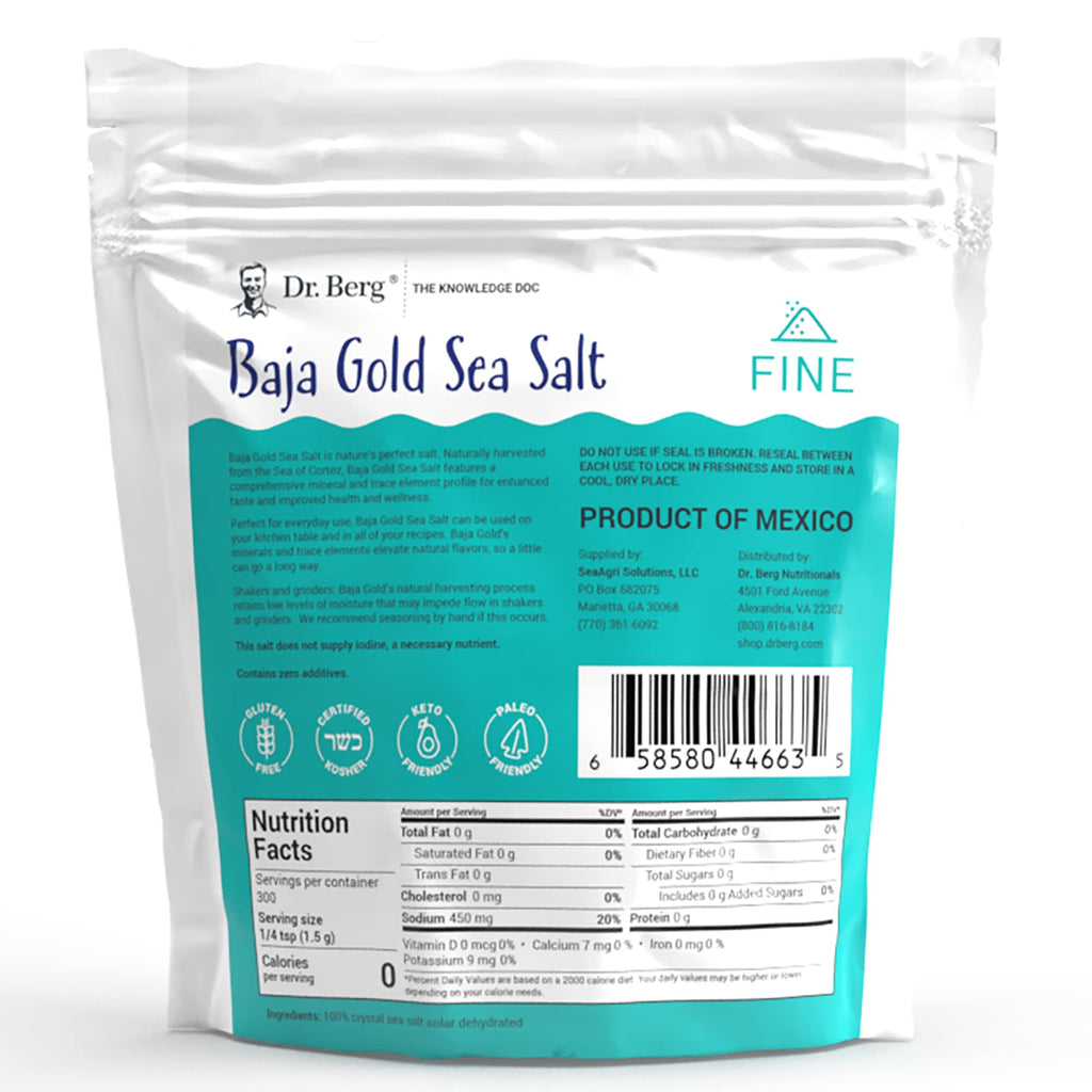 Dr. Berg's Baja Gold Sea Salt Organic - Natures Fine Sea Salt Support For Hydration Dr. Berg NutritionalsBuy Supplements Australia
