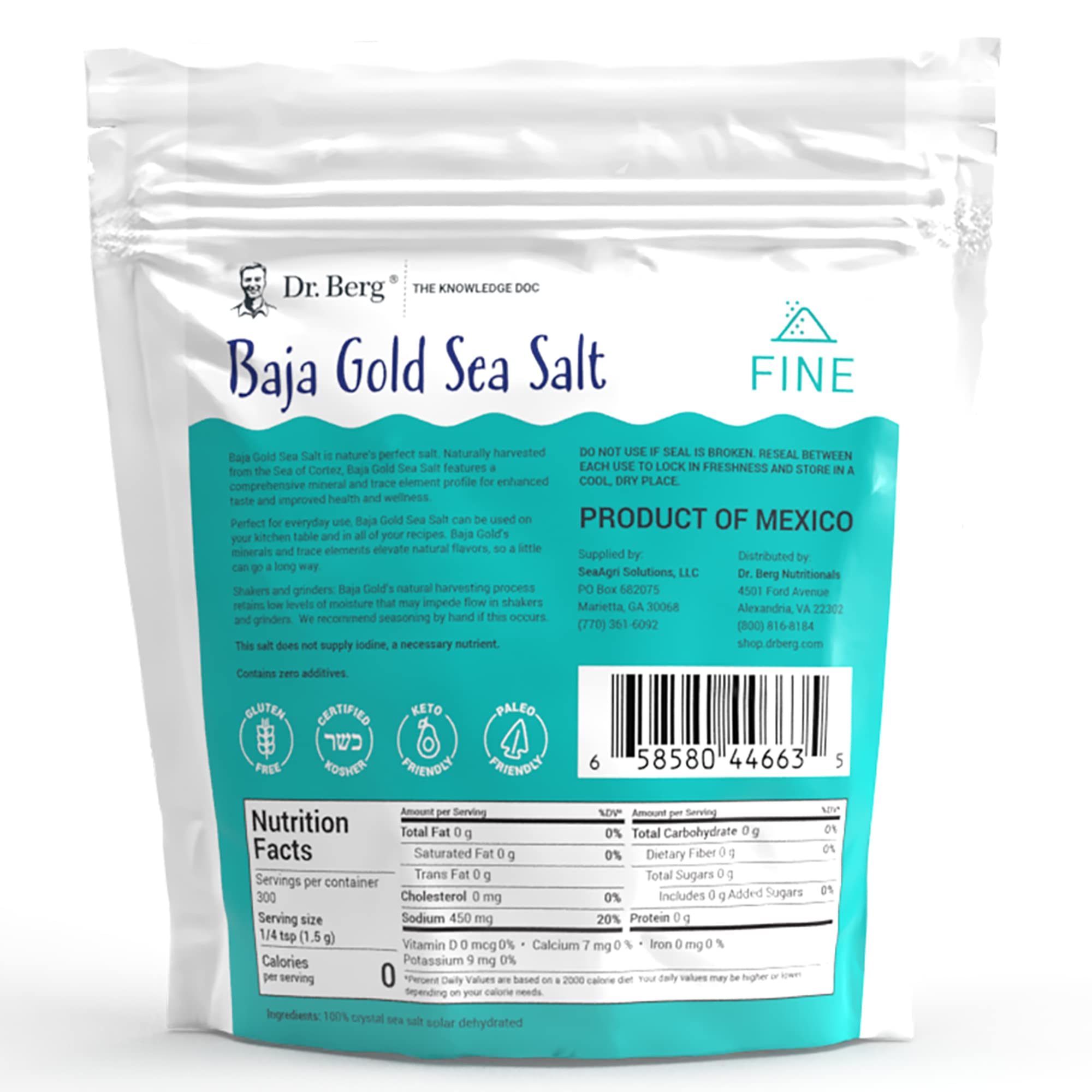 Dr. Berg's Baja Gold Sea Salt Organic - Natures Fine Sea Salt Support For Hydration Dr. Berg NutritionalsBuy Supplements Australia