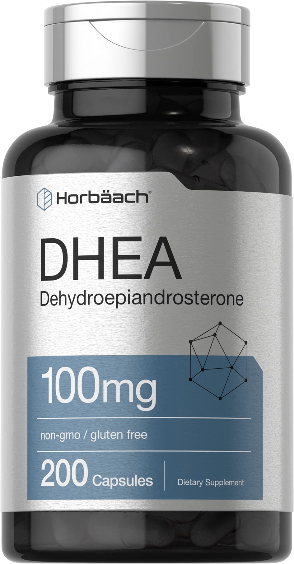 Horbäach DHEA 100mg | 200 Capsules | Supplement for Men and Women | Non-GMO, Gluten Free HorbäachBuy Supplements Australia