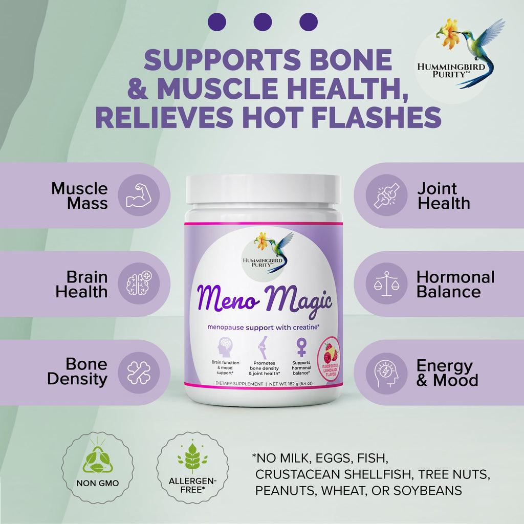 Meno Magic Menopause Support Drink – Raspberry Lemonade with Creatine, Herbs & Vitamins | 30 Servings Hummingbird PurityBuy Supplements Australia